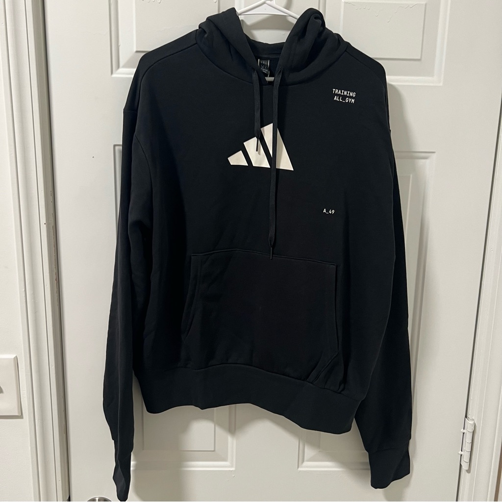 Unisex Adidas AllGym Category Pump Cover Hoodie  BlackWhite